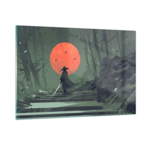 Billede på glas - Den røde månes kriger - 120x80 cm