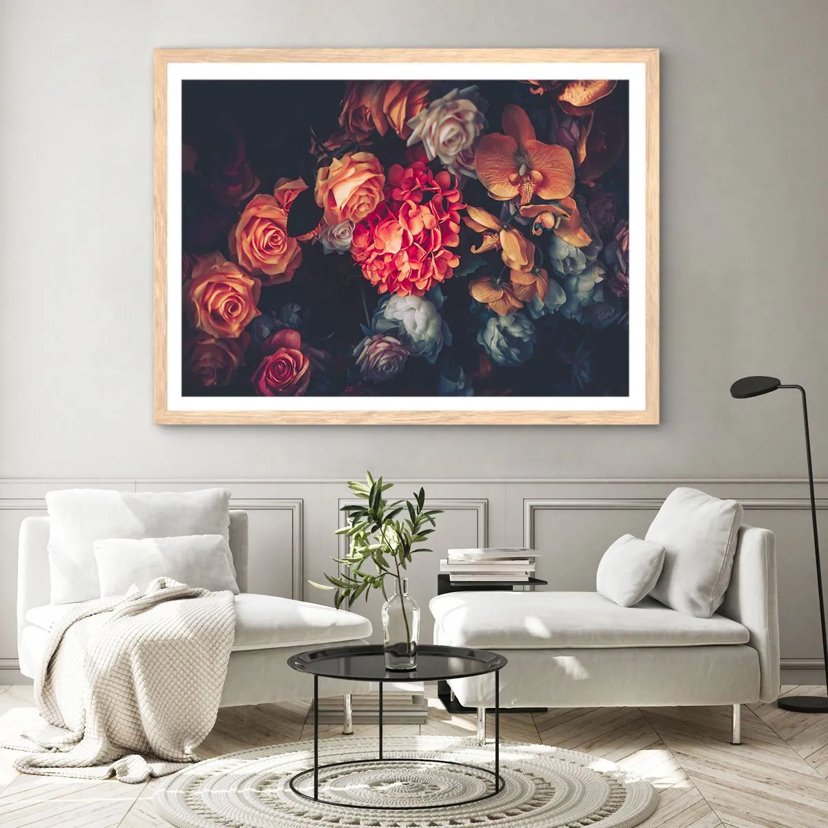 Plakat i ramme af lyst egetræ - Ligesom de hollandske mestre - 100x70 cm