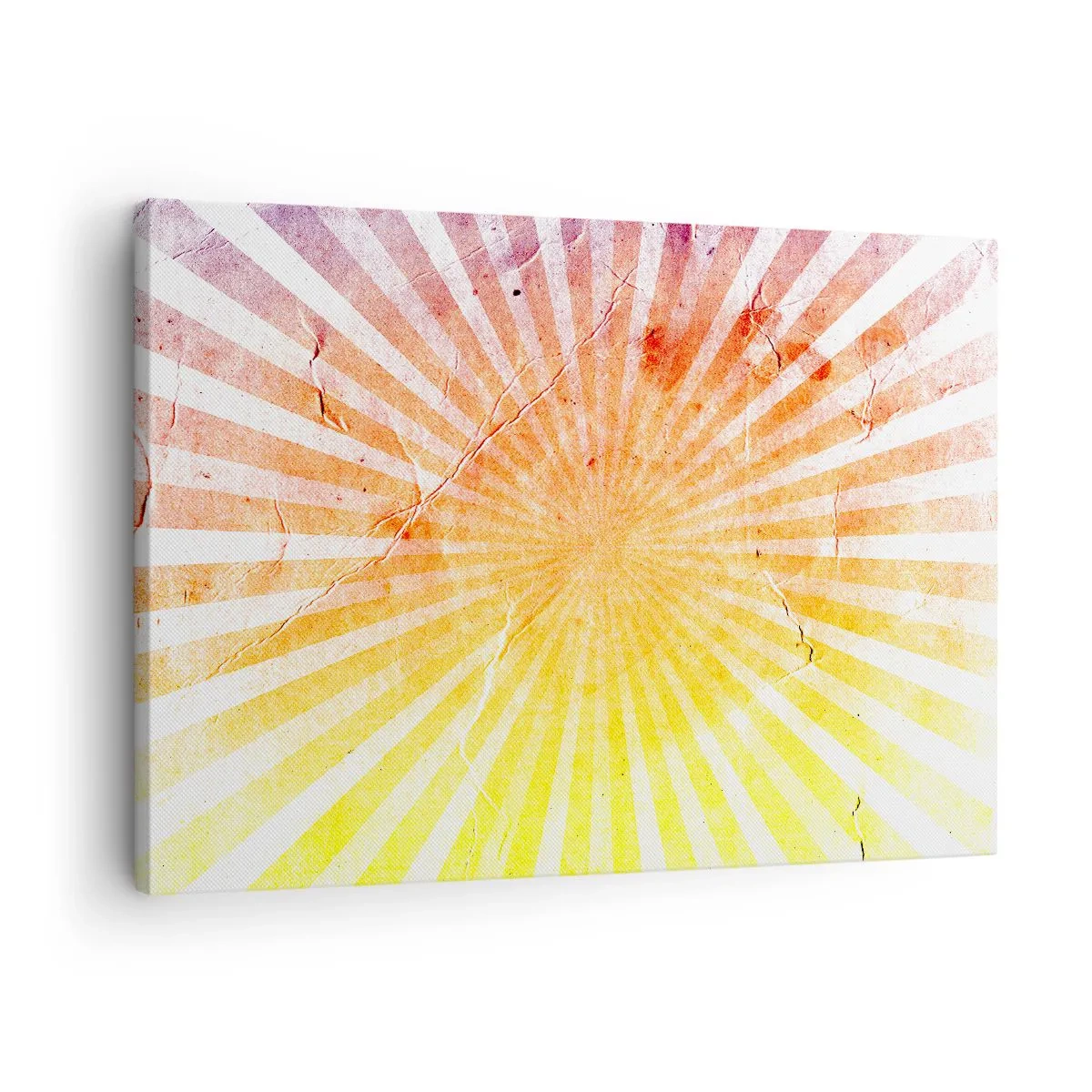 Lærredstryk - Billede på lærred - Solstråler i nuancer af orange og gul - 70x50cm - Opgange og nedgange - Moderne vægdekoration til stue og soveværelse ARTTOR