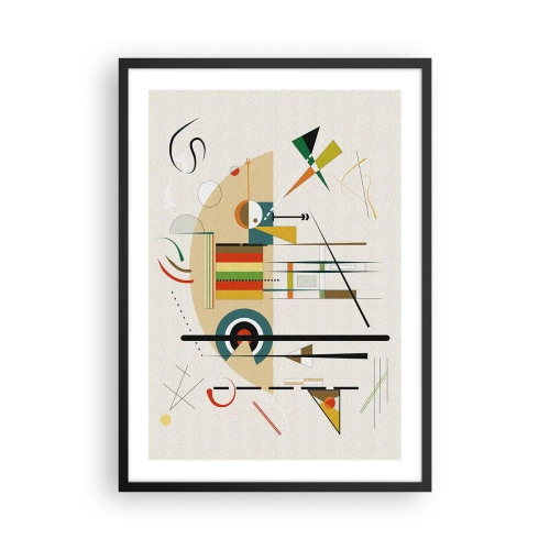 Plakat i sort ramme - Abstrakt geometrisk komposition - 50x70cm - Og verden griner - Moderne vægdekoration til stue og soveværelse ARTTOR