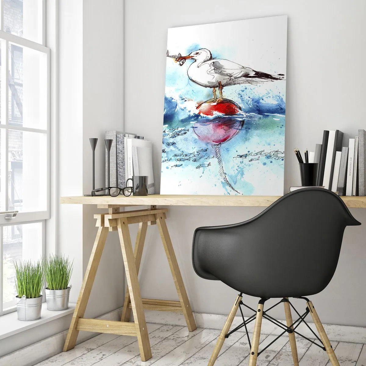 Billede på glas - Succesfuldt fiskeri - 70x100 cm