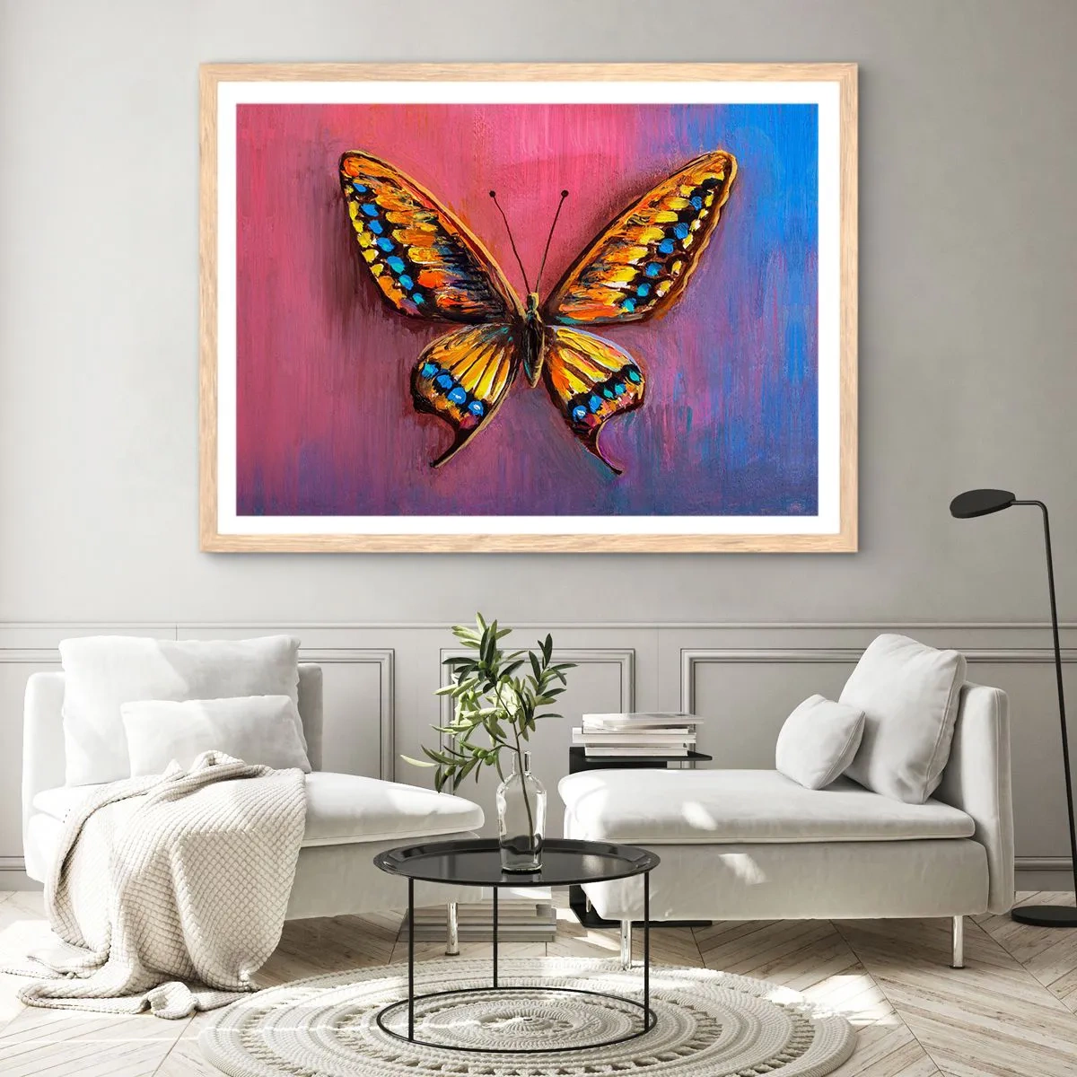 Plakat i ramme af lyst egetræ - Naturens juvel - 100x70 cm