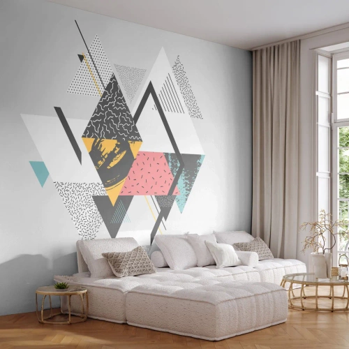 Fototapet Premium Sand - Variation af trekanter og rhomber - Abstraktion, Stykke, Trekanter - 100x70 cm