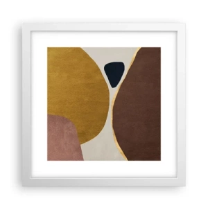 Plakat i hvid ramme - Abstraktion - et sted i rummet - 30x30 cm