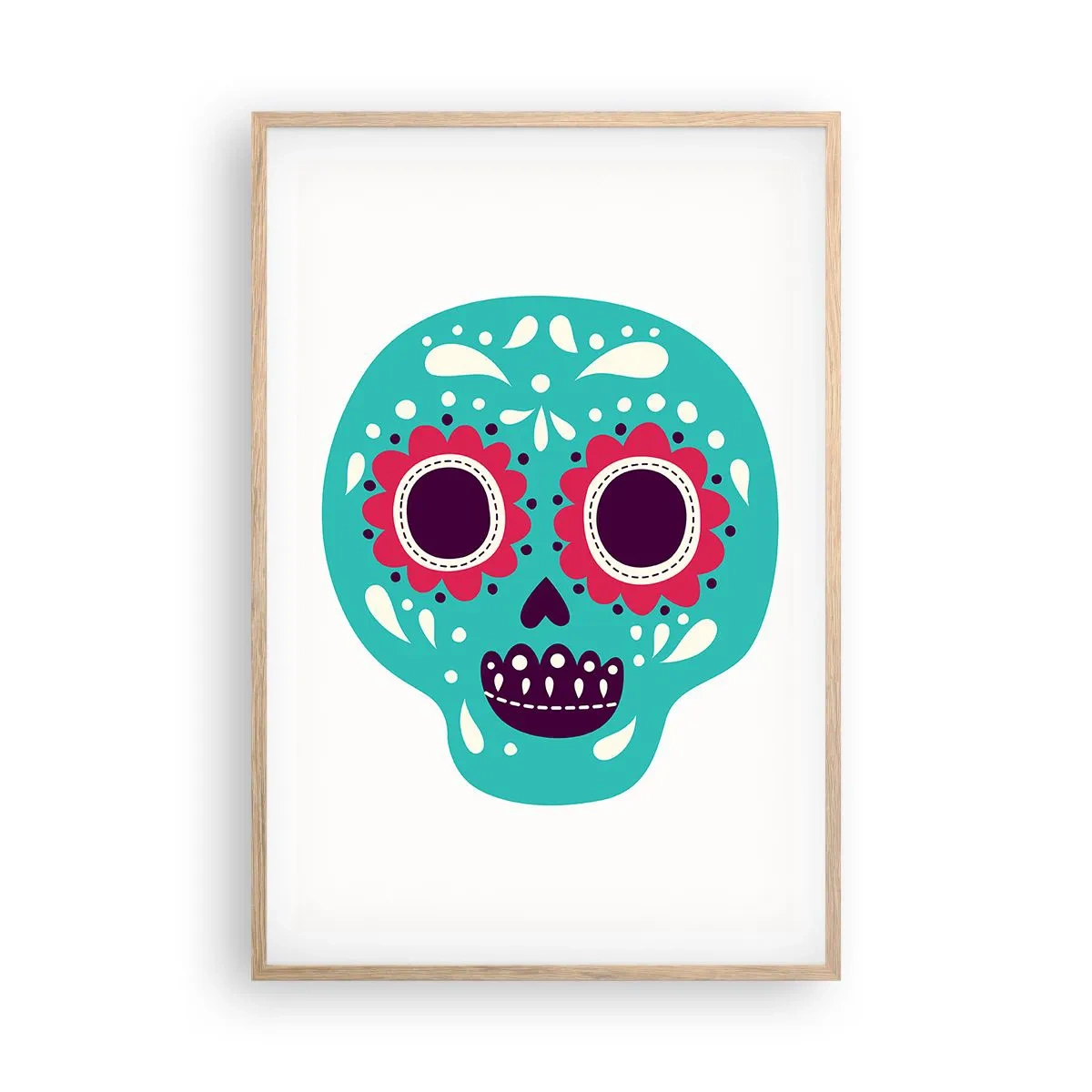 Plakat i ramme af lyst egetræ - Livet - sjovt indtil døden - 61x91 cm