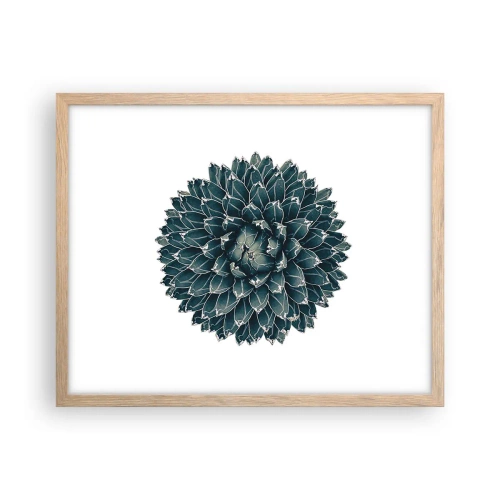 Plakat i ramme af lyst egetræ - Ørkenstjerne - 50x40 cm