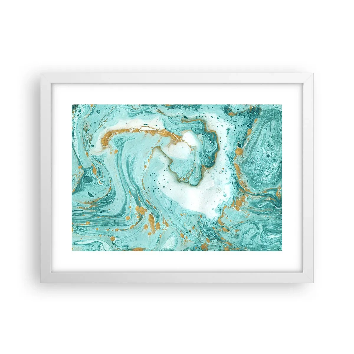 Plakat i hvid ramme - Under den store bølge i Edo-perioden - 40x30 cm