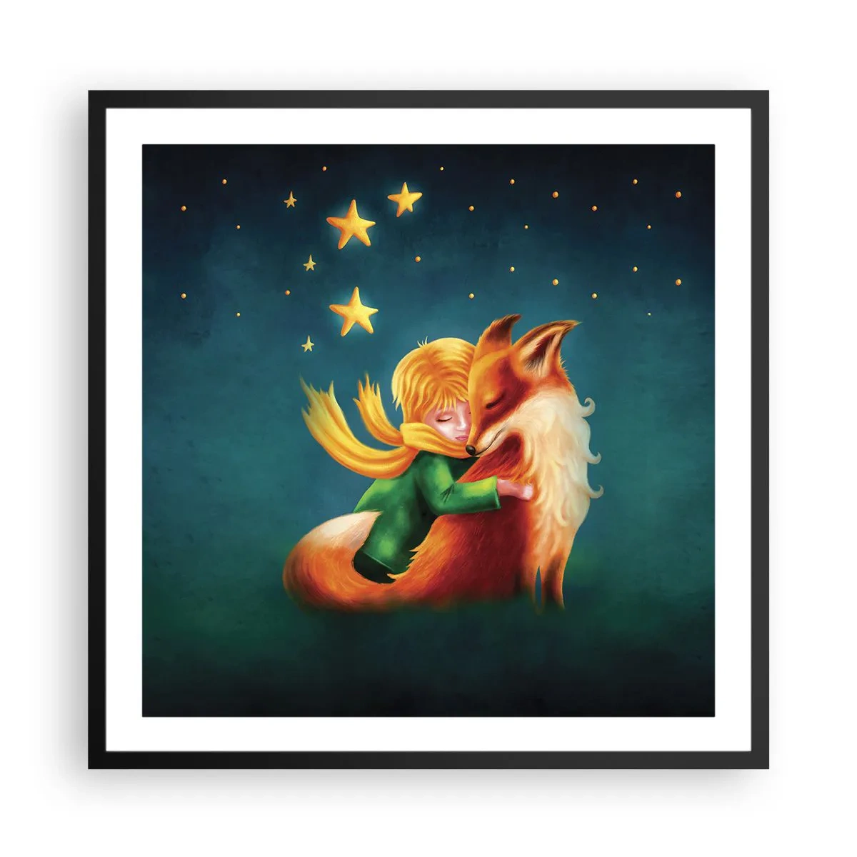 Plakat i sort ramme - Lille Prins - 60x60 cm