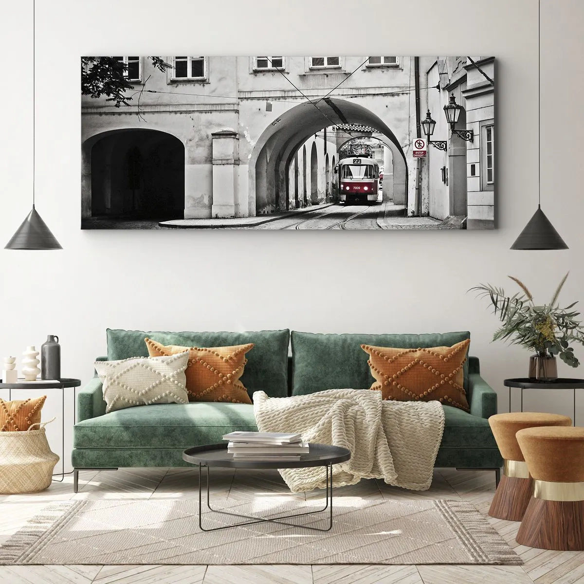 Lærredstryk - Billede på lærred - Gennem byens labyrint - 100x40 cm