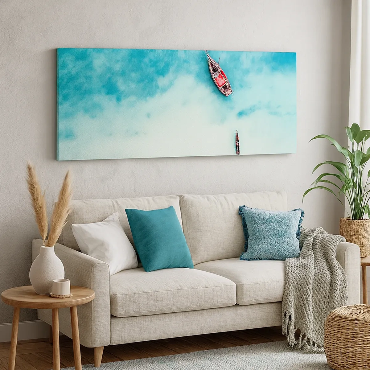 Lærredstryk - Billede på lærred - For på Zanzibars strande, når det overskydende vand... - 30x30 cm