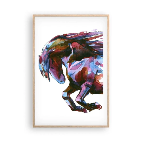Plakat i ramme af lyst egetræ - I henrykkelse - 61x91 cm