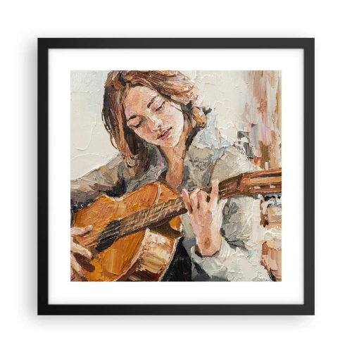 Plakat i sort ramme - Koncert for guitar og et pigehjerte - 40x40 cm