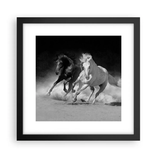 Plakat i sort ramme - Frihedens galop - 30x30 cm