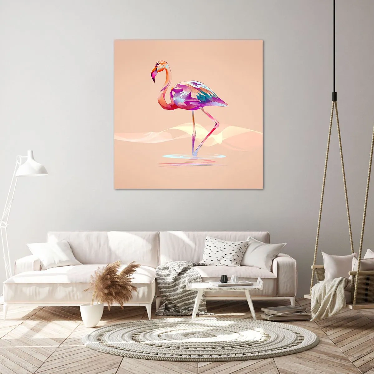 Lærredstryk - Billede på lærred - Fugl af god stemning - 40x40 cm