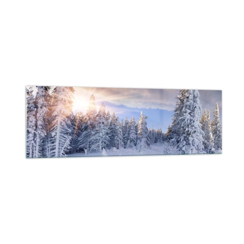 Billede på glas - Et snedækket naturspektakel - 160x50 cm