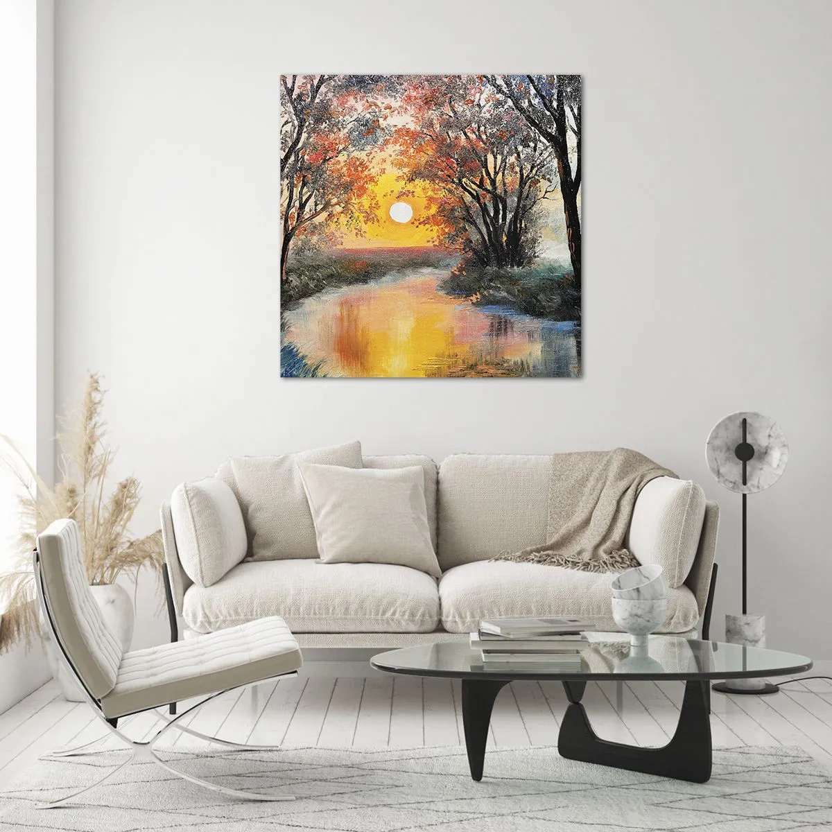 Billede på glas - Efterårs atmosfære - 30x30 cm