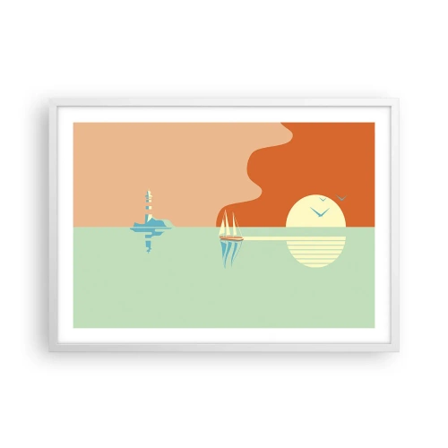 Plakat i hvid ramme - Det perfekte havlandskab - 70x50 cm