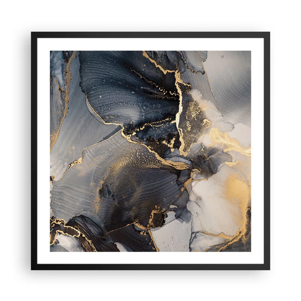 Plakat i sort ramme - Livet af sten - 60x60 cm