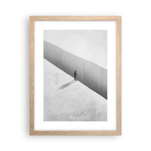 Plakat i ramme af lyst egetræ - Lys destination - 30x40 cm