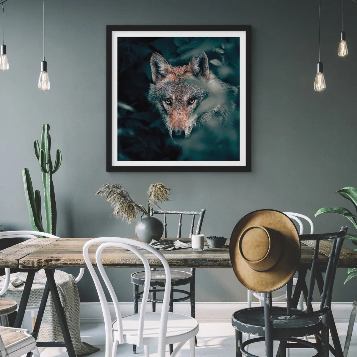 Plakat i sort ramme - Jæger - 30x30 cm