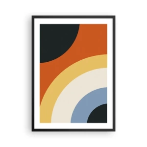 Plakat i sort ramme - Abstrakte farverige buer og cirkler - 50x70cm - Over for hinanden - Moderne vægdekoration til stue og soveværelse ARTTOR