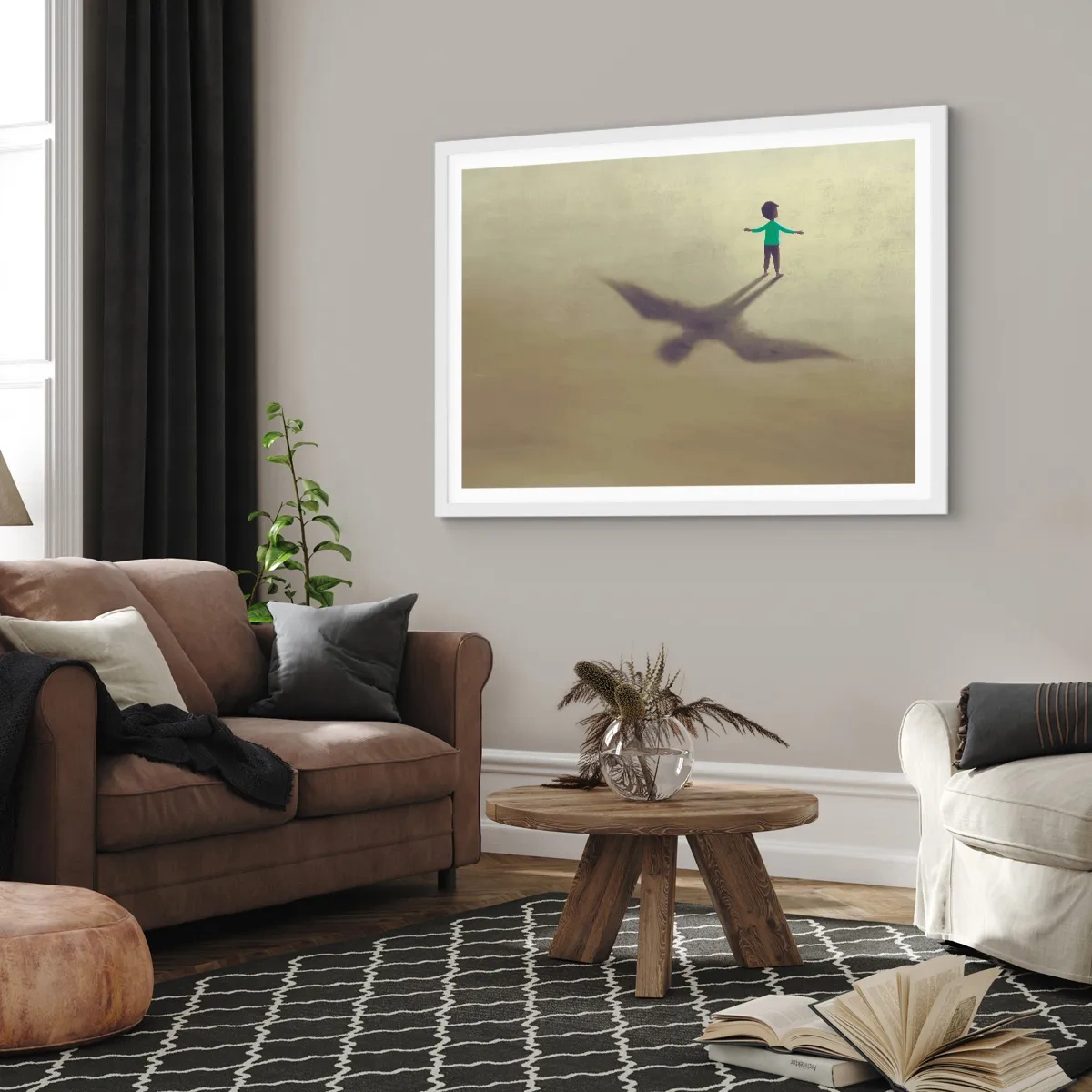 Plakat i hvid ramme - Fremtidens helt - 40x30 cm