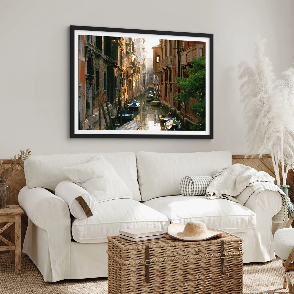 Plakat i sort ramme - I en venetiansk baggyde - 40x30 cm