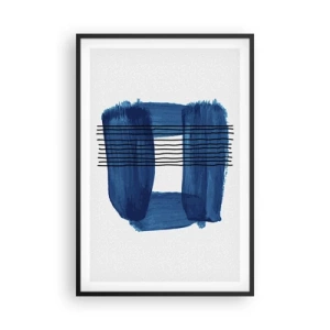 Plakat i sort ramme - Blå-sort sammensætning - 61x91 cm