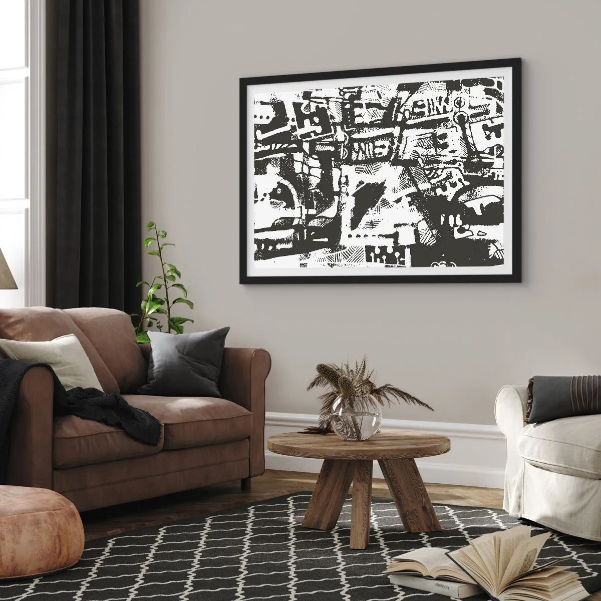 Plakat i sort ramme - Orden eller kaos? - 70x50 cm