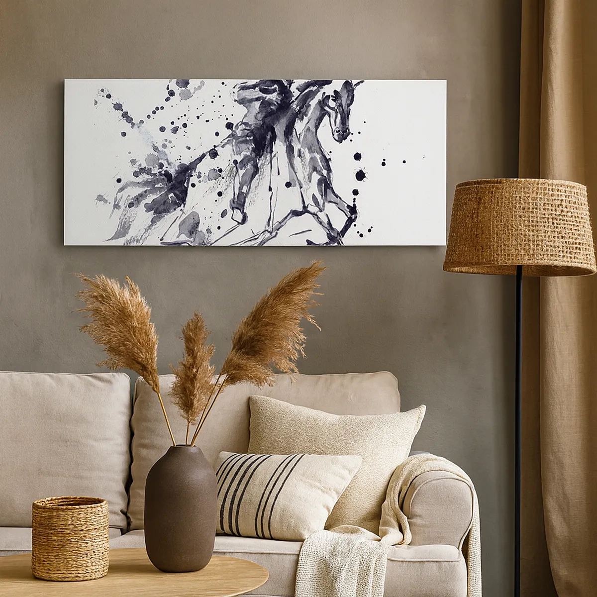 Lærredstryk - Billede på lærred - Sort ridder - 30x30 cm