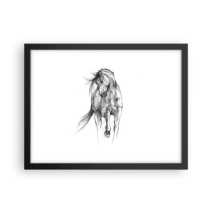 Plakat i sort ramme - I en yndefuld trav - 40x30 cm