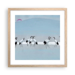 Plakat i ramme af lyst egetræ - Efter en varm dag - 40x40 cm