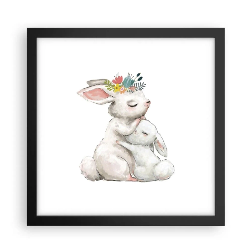 Plakat i sort ramme - Der er intet sted som hos mor - 30x30 cm