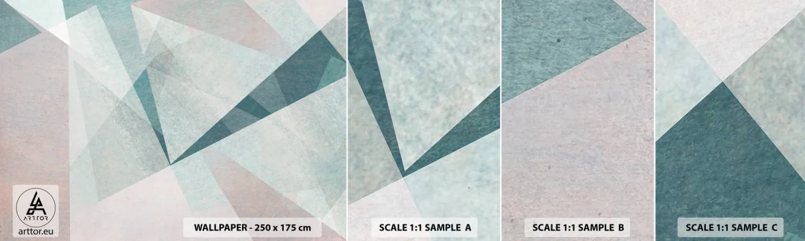 Prøve Fototapet Selvklæbende Deluxe Sticker - Rolig og alligevel dynamisk - Abstraktion, Stykke, Moderne mønster - 100x30 cm