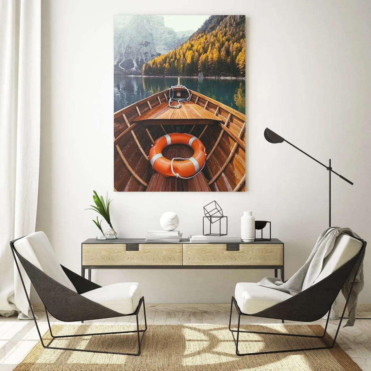 Billede på glas - Bjergtur - 50x70 cm