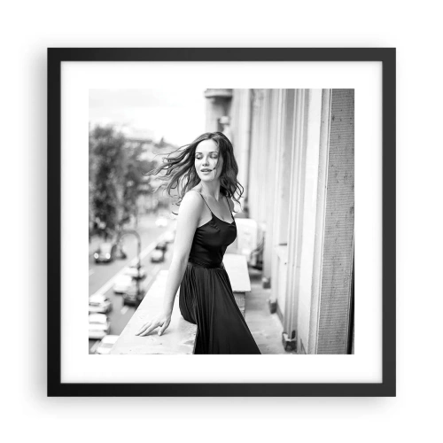 Plakat i sort ramme - Bestemt en pariser - 40x40 cm