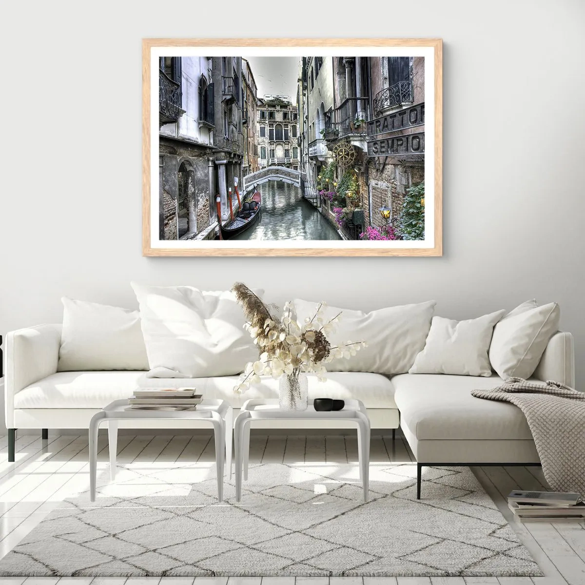 Plakat i ramme af lyst egetræ - I århundreder i tavs drømmeri - 100x70 cm