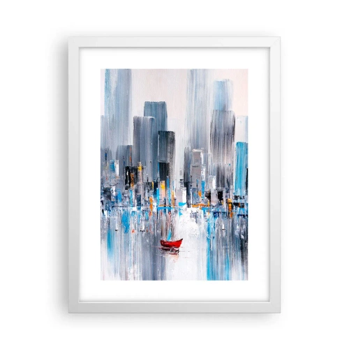 Plakat i hvid ramme - Metropolis ved bugten - 30x40 cm