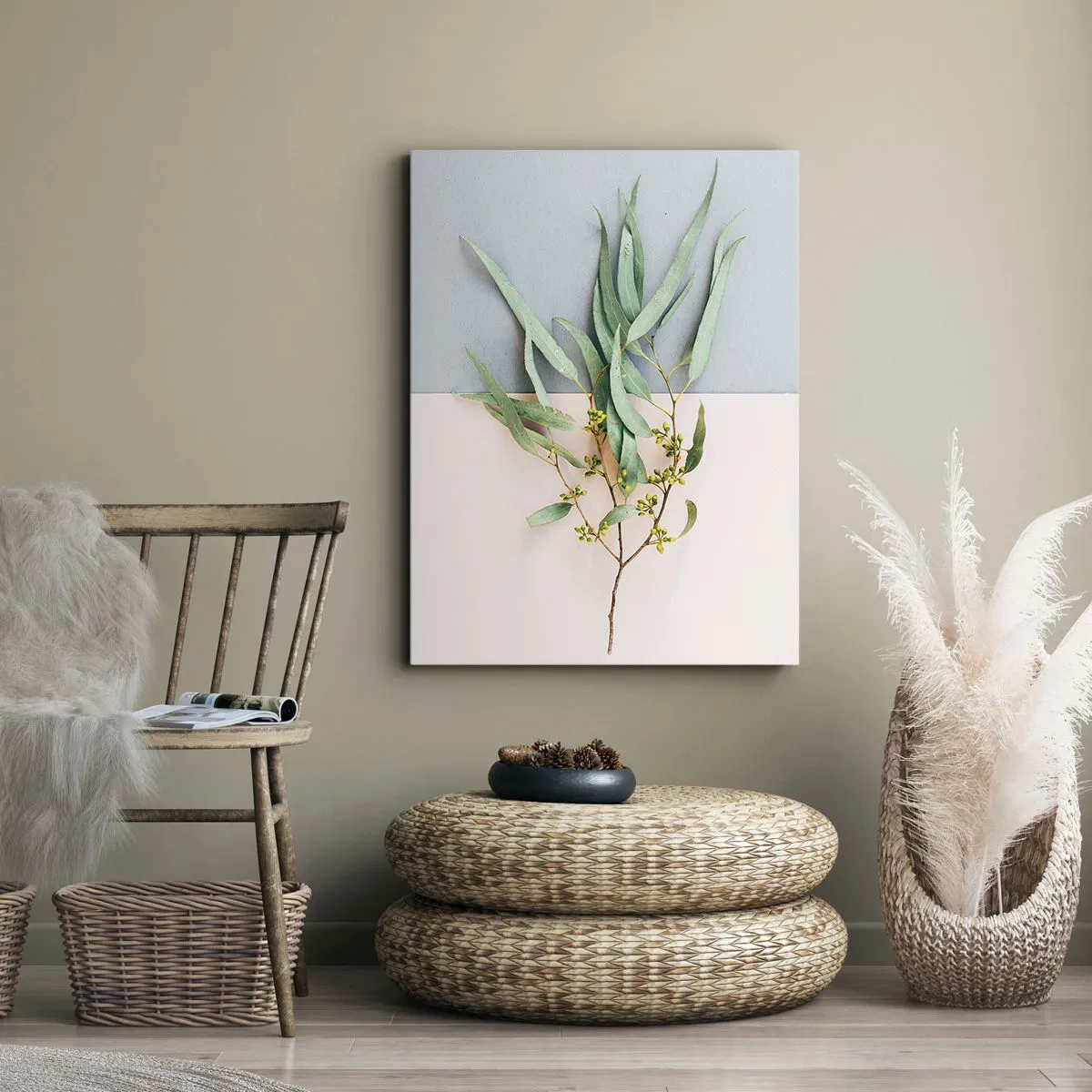 Lærredstryk - Billede på lærred - Pastelfarvernes subtilitet - 55x100 cm