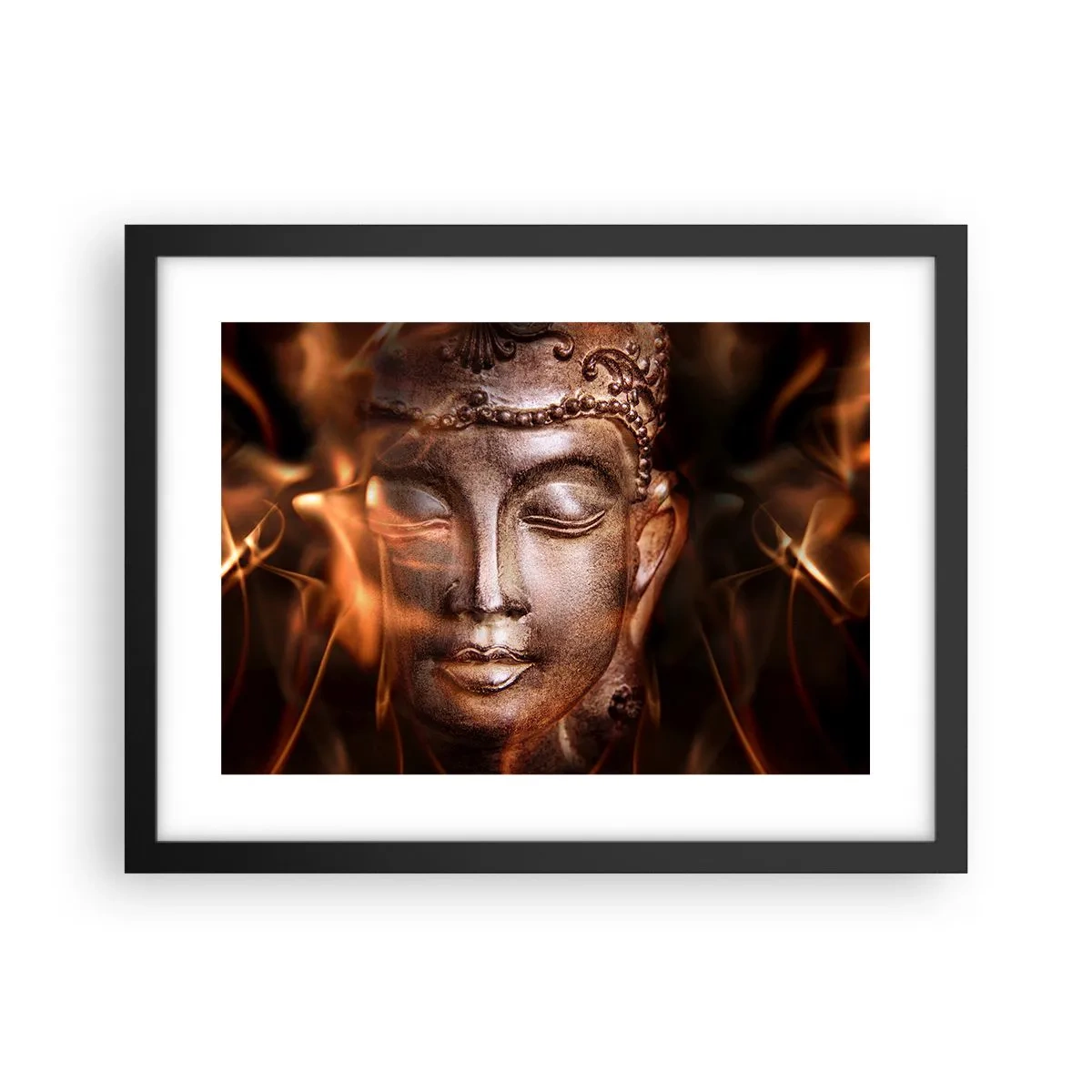 Plakat i sort ramme - Den eksisterer kun her og nu - 40x30 cm