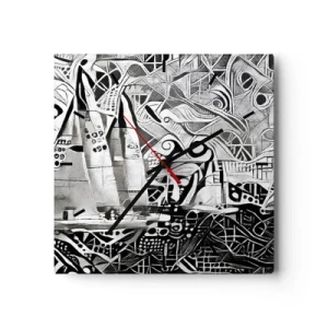 Vægur, Uret - Mellem bølgerne - 40x40 cm