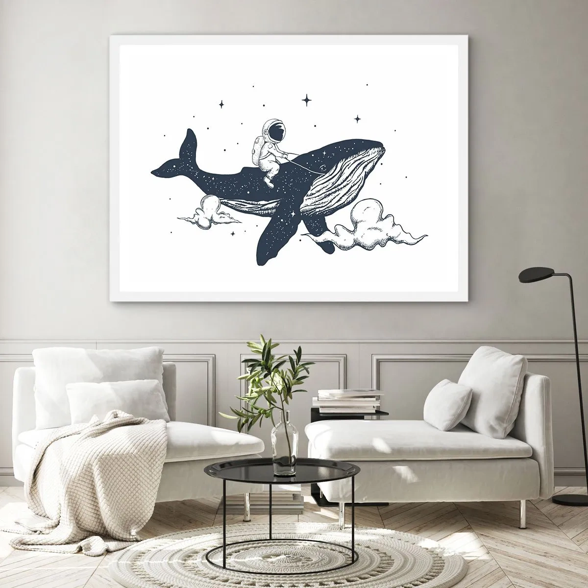 Plakat i hvid ramme - Et kosmisk eventyr - 100x70 cm