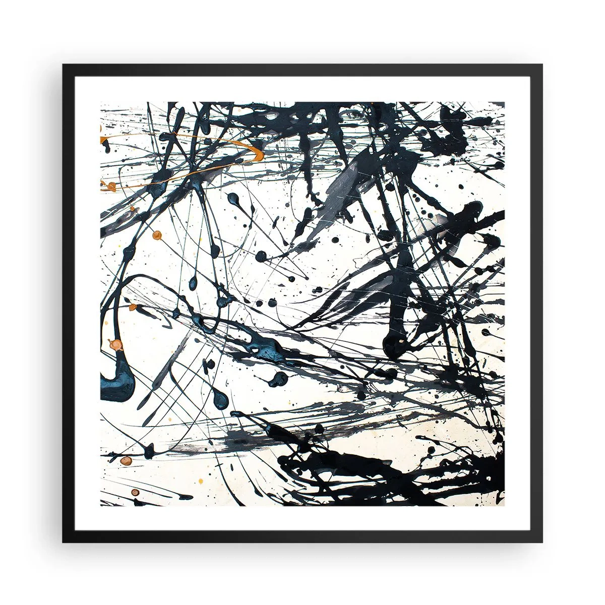 Plakat i sort ramme - Ekspressionistisk abstraktion - 60x60 cm