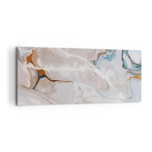 Lærredstryk - Billede på lærred - Blå slynger sig under det hvide - 100x40 cm