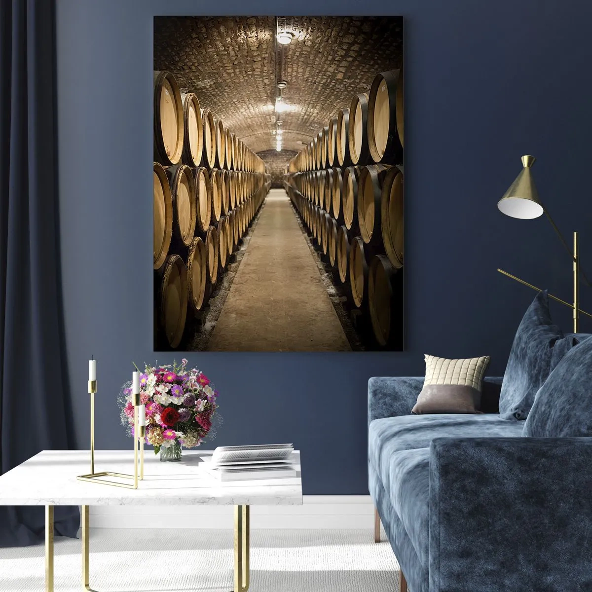 Billede på glas - I en murstenskælder - 80x120 cm