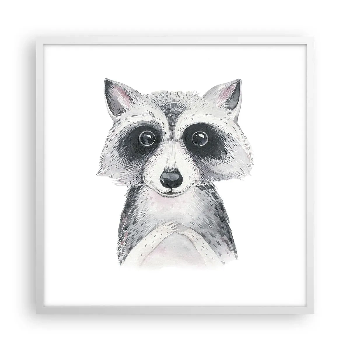 Plakat i hvid ramme - Et øjeblik til at trække på skuldrene - 60x60 cm