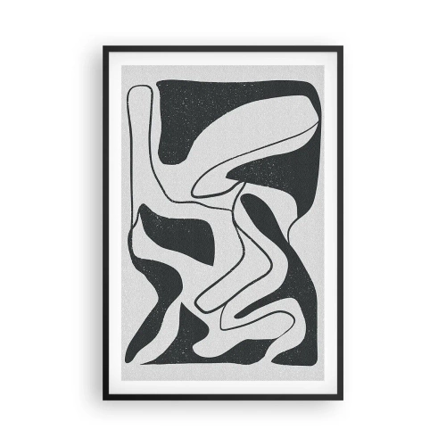 Plakat i sort ramme - Abstrakt leg i en labyrint - 61x91 cm