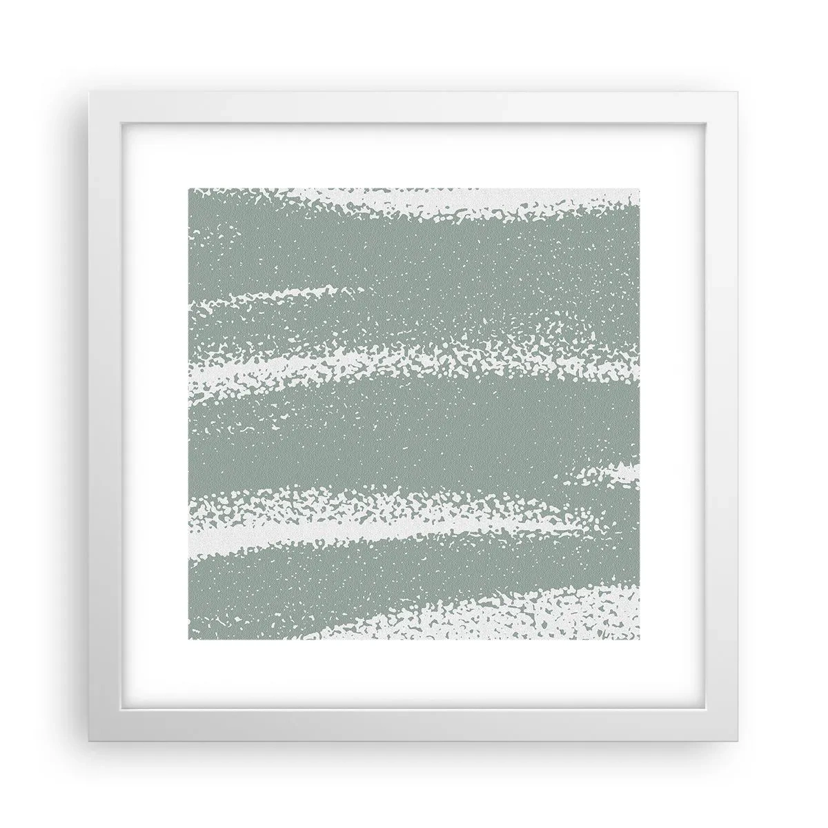 Plakat i hvid ramme - Abstraktion i vinterstemning - 30x30 cm