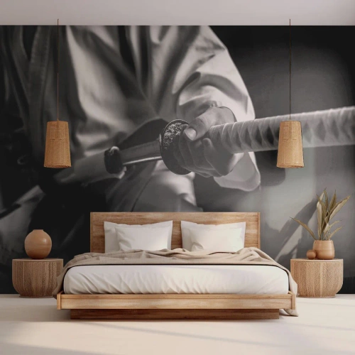 Fototapet Selvklæbende Deluxe Sticker - En krigers sjæl - Samurai sværd, Japan, Kampsport - 350x256 cm