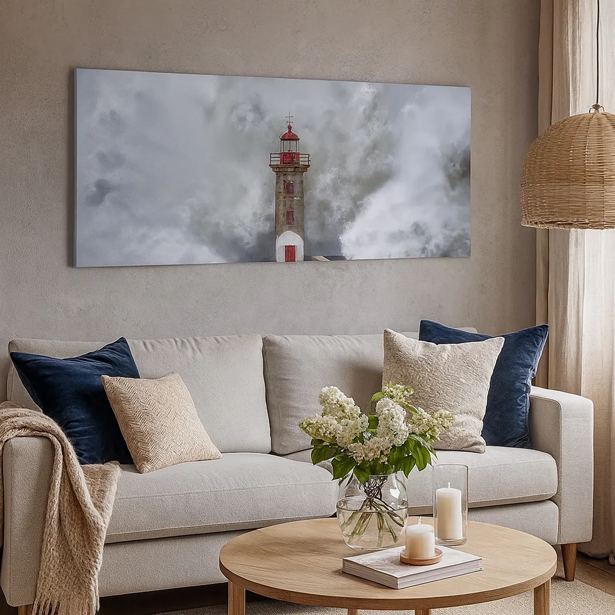 Lærredstryk - Billede på lærred - Vandets brusen, vindens susen, lyden af vinden - 30x30 cm